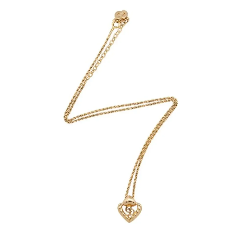 Dior Vintage Heart CD Logo Necklace